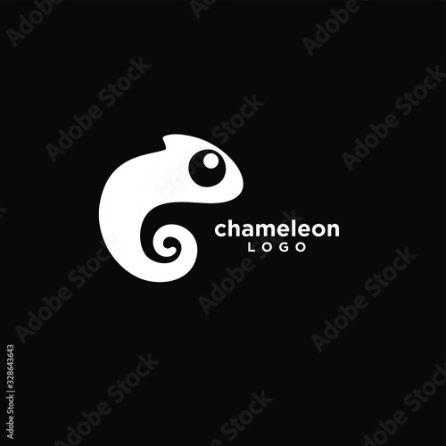 black chameleon logo icon design