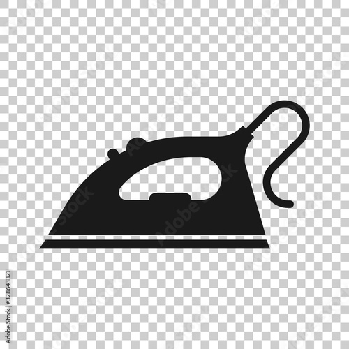 Iron icon in flat style. Laundry equipment vector illustration on white isolated background. Ironing business concept.