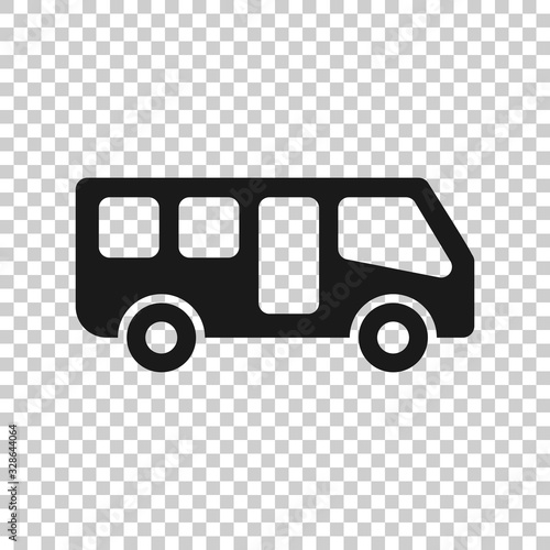 Bus icon in flat style. Coach vector illustration on white isolated background. Autobus vehicle business concept.