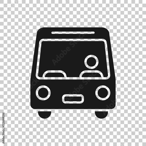 Bus icon in flat style. Coach vector illustration on white isolated background. Autobus vehicle business concept.