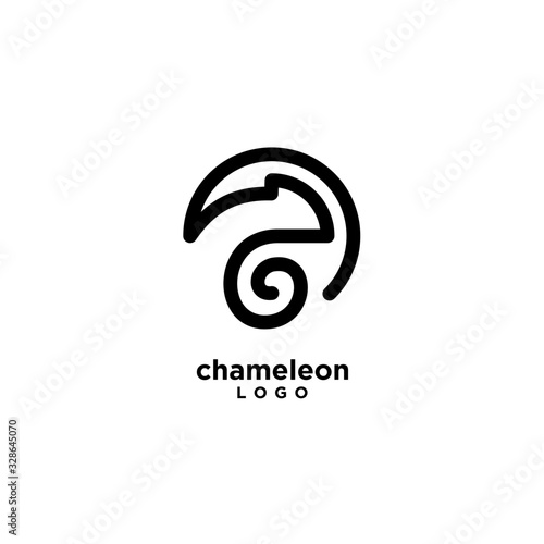 Minimal chameleon logo icon design vector