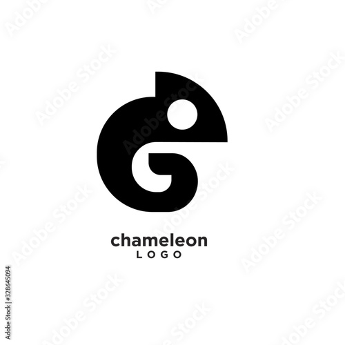 Minimal chameleon logo icon design vector