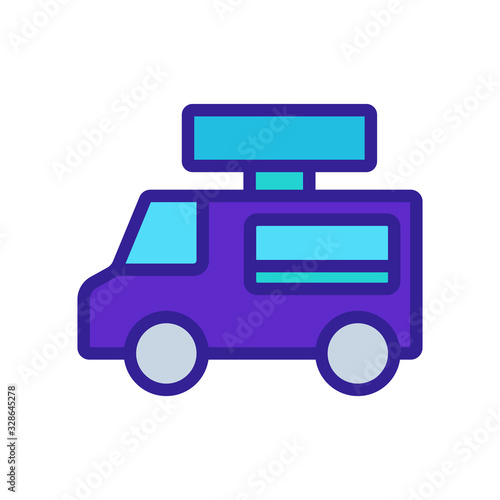 Food truck Icon vector. Thin line sign. Isolated contour symbol illustration