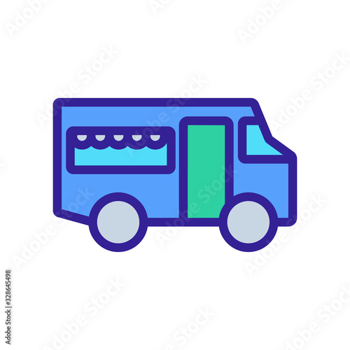 Food truck Icon vector. Thin line sign. Isolated contour symbol illustration