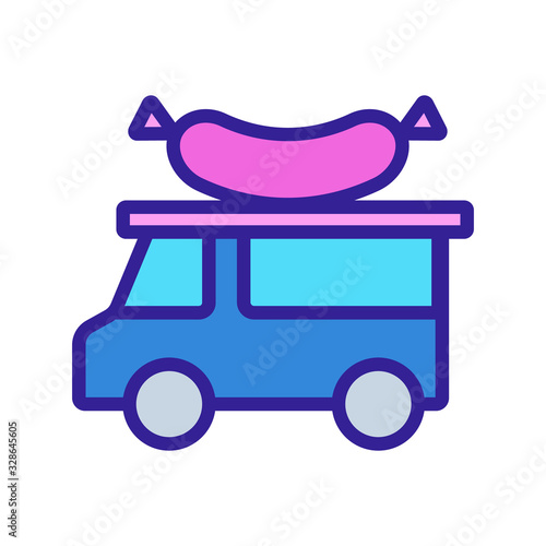 Food truck Icon vector. Thin line sign. Isolated contour symbol illustration