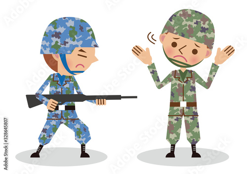 攻撃されても抵抗できない自衛官のイメージ