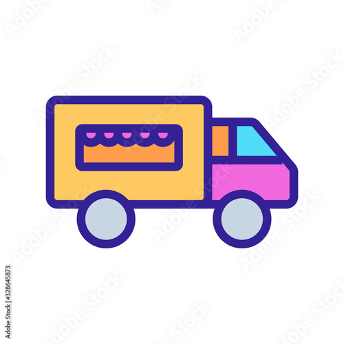 Food truck Icon vector. Thin line sign. Isolated contour symbol illustration