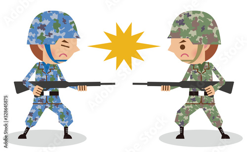 敵対・戦闘する兵士のイメージ01
