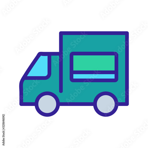 Food truck Icon vector. Thin line sign. Isolated contour symbol illustration