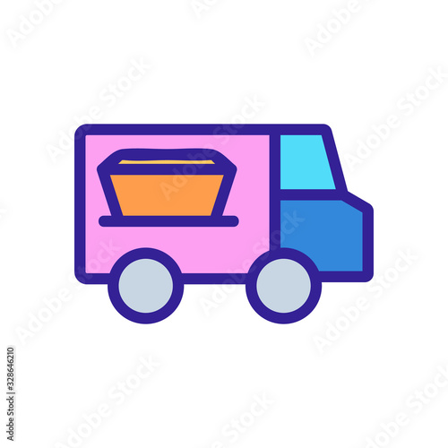 Food truck Icon vector. Thin line sign. Isolated contour symbol illustration