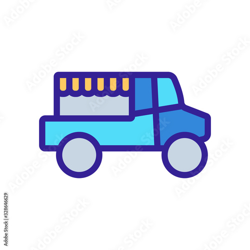 Food truck Icon vector. Thin line sign. Isolated contour symbol illustration