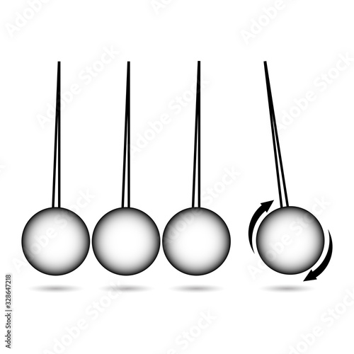 Pendulum Icon, Newton's Cradle with recycle arrows. update concept. Stock vector illustration isolated on white background.