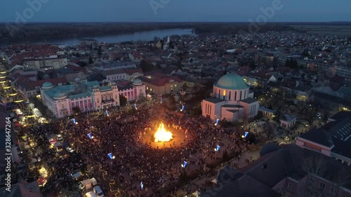 Mohacsi Busojaras carnival for spring greetings photo