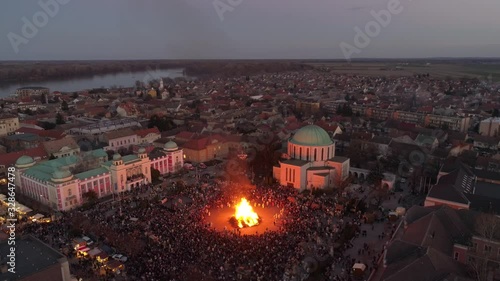 Mohacsi Busojaras carnival for spring greetings photo