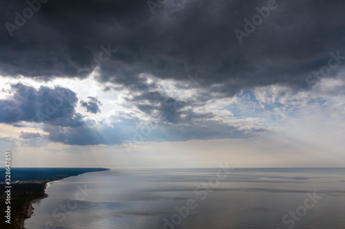 Baltic sea coast in in nice spring day next to Jurkalne, Latvia.