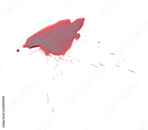 Blood spot on white background
