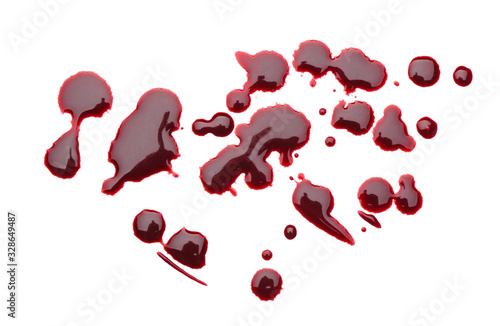 Blood spots on white backgr...