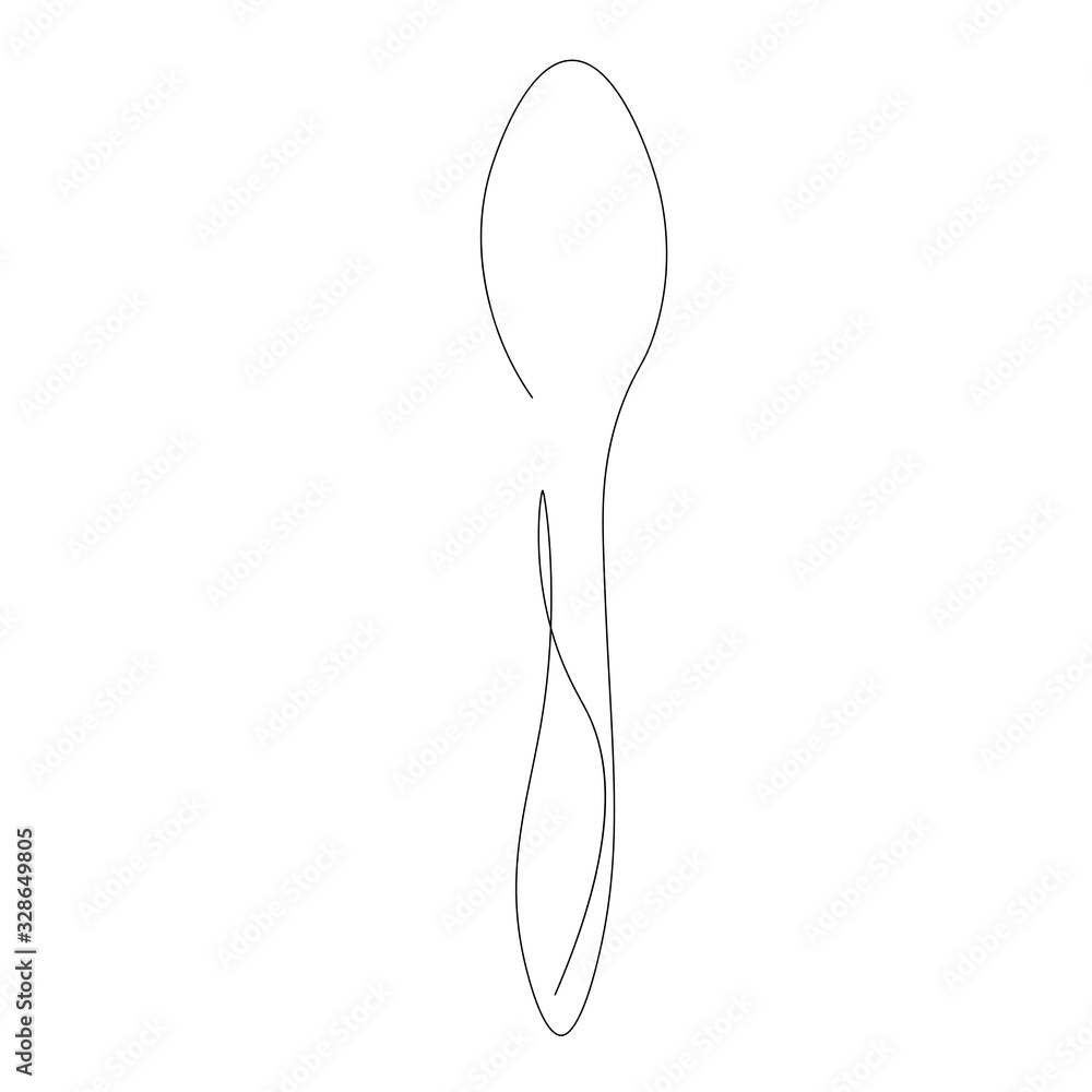 Spoon silhouette line draw vector illustration Spoon silhouette line draw vector illustration