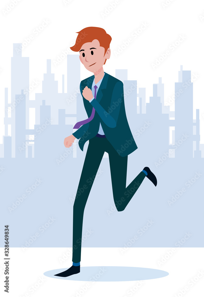 Obraz premium Male Business Character Vector Set. Creation Set body. Business Man Cartoon Character in stylish clothing. Illustration men Office.