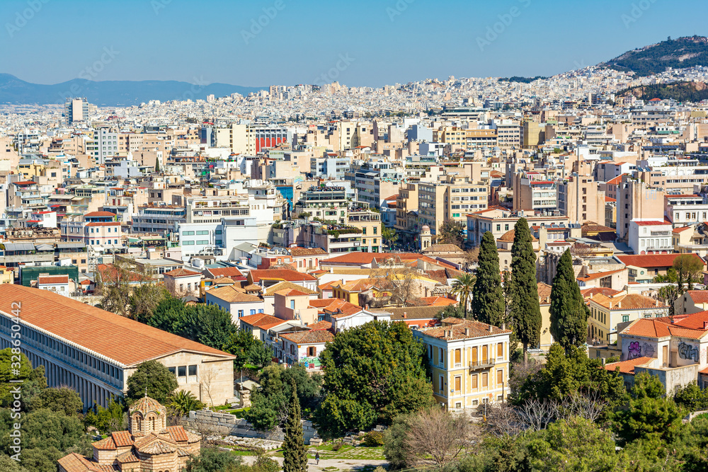 Athens city view from Areopagus Hill