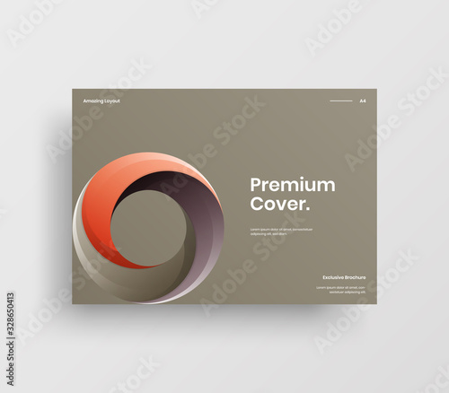 Creative business presentation vector A4 horizontal orientation front page mock up. Modern corporate report cover abstract geometric illustration design layout. Company identity brochure template.