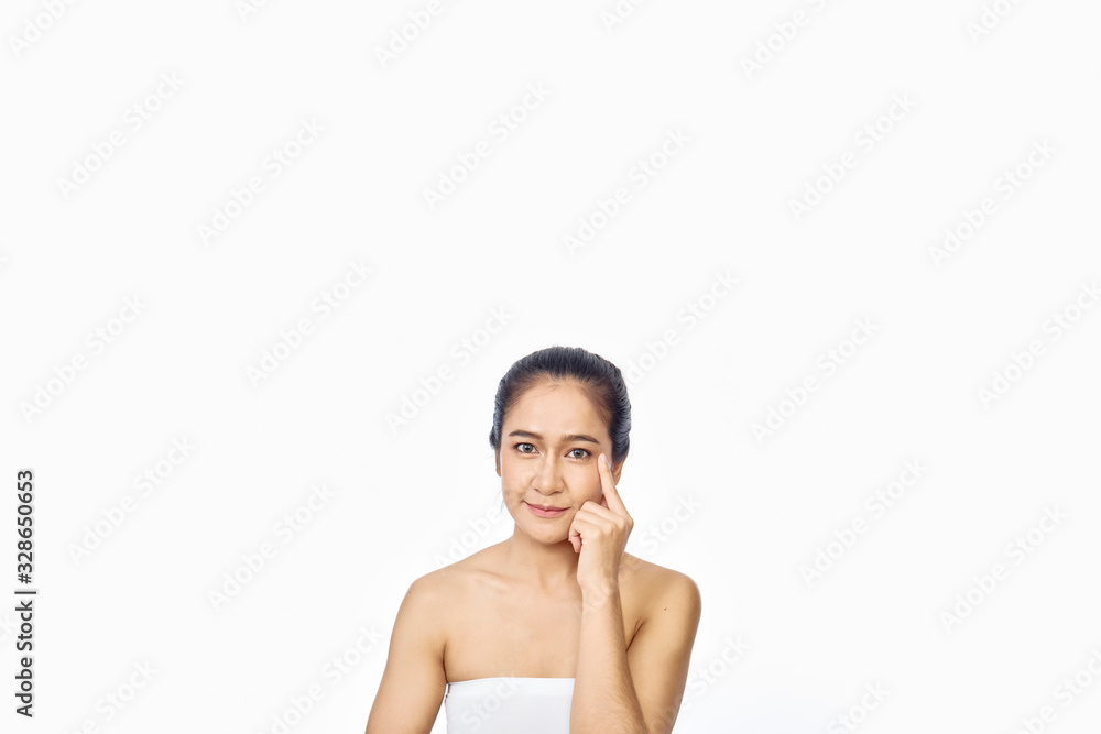 Beautiful young asian woman face with clean skin Beautiful young asian woman face with clean skin