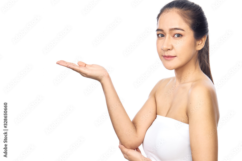 Beautiful young asian woman face with clean skin Beautiful young asian woman face with clean skin