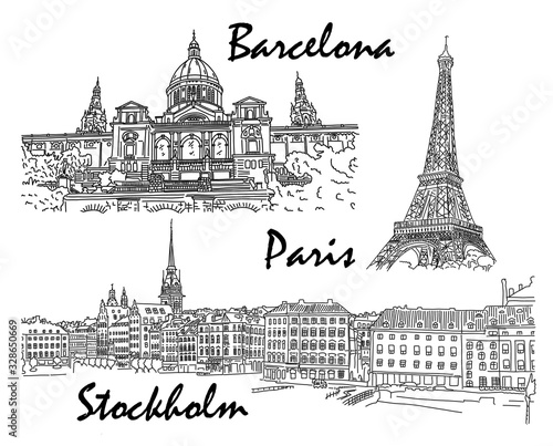 Set event in Paris, Barcelona and Stockholm sketch