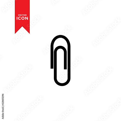 Paper clip icon vector. Flat design style on trendy icon.