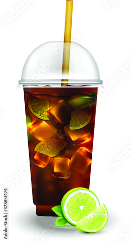 lemon iced black tea drinks  glass