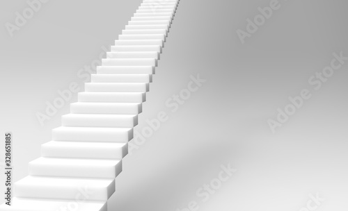 3d rendering of stair to upside isolated