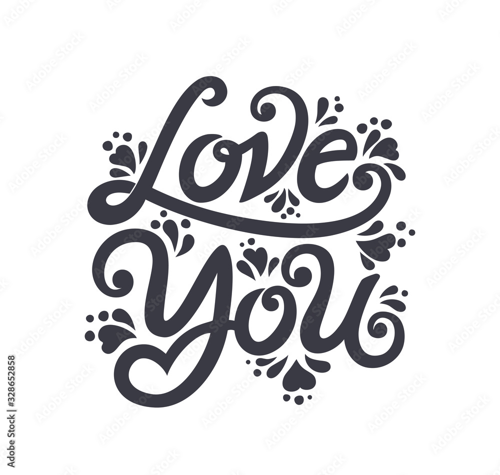 Love You typography vector design for greeting cards and poster. Design template celebration. Love You vector text. Vector illustration.