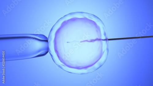 Wallpaper Mural In vitro fertilization, artificial insemination. Blue color gradient. 3D-rendering.  Torontodigital.ca