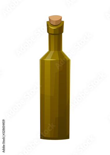 Olive oil bottle isolated on white background
