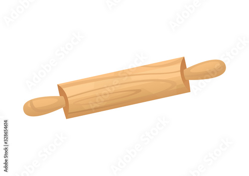 Cartoon rolling pin isolated on white background