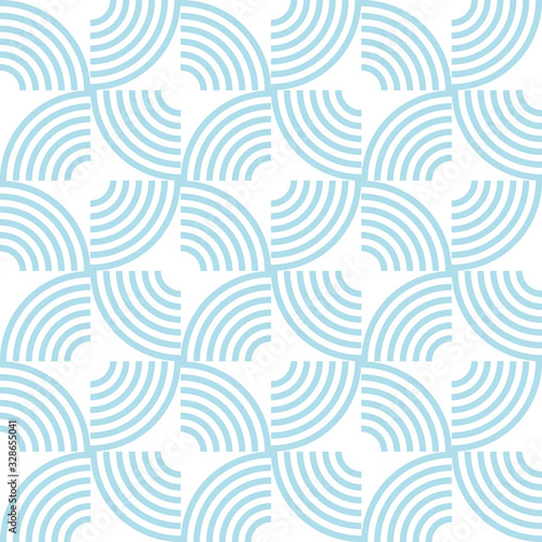 Blue ocean Background, Geometric seamless pattern tiles. Use for design. © Bird's