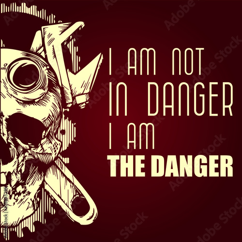 Skeleton Dangerous Quote lines design - VECTOR