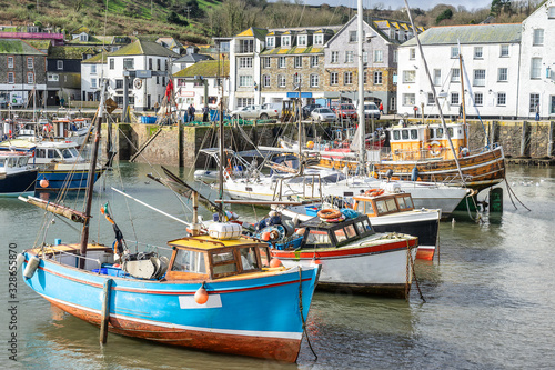 Mevagissey harbor in Cornwall Engalnd