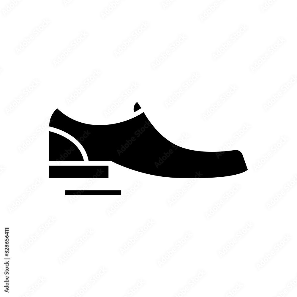 Shoes black icon, concept illustration, vector flat symbol, glyph sign.