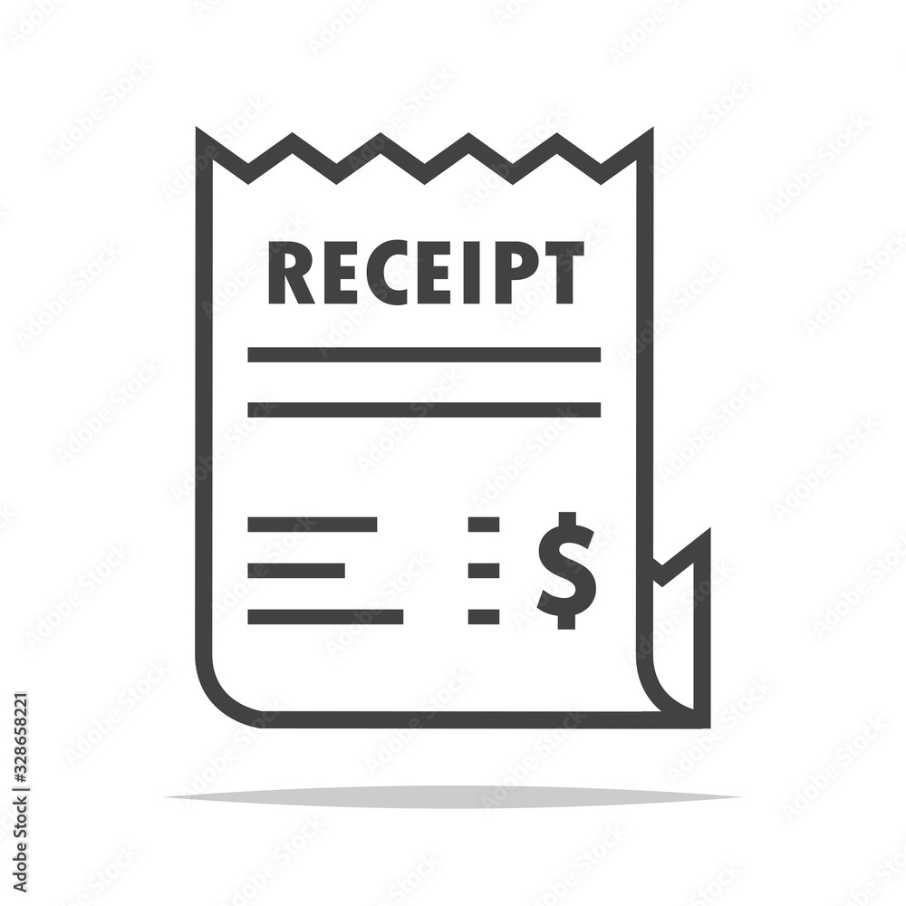 Receipt icon transparent vector isolated