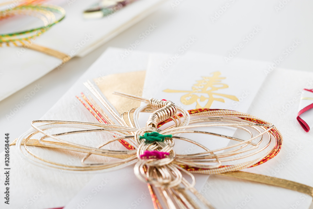 Fototapeta premium 祝儀袋のクローズアップのイメージ写真