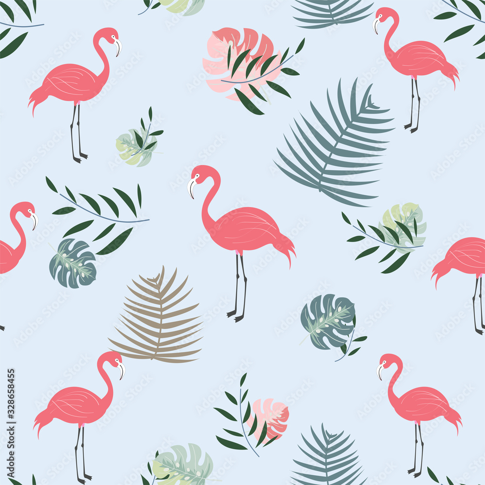 Naklejka premium Botanical flaming seamless pattern