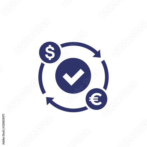 dollar to euro exchange icon on white