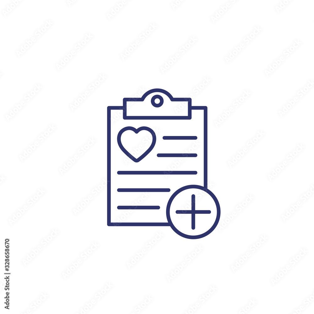 add to wish list icon, line add to wish list icon, line