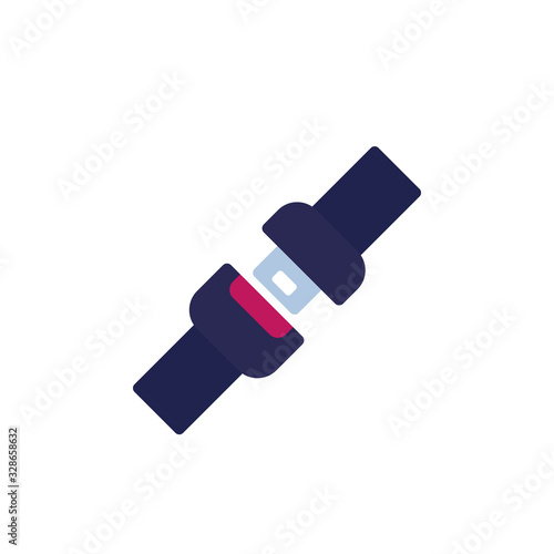 seat belt icon on white, vector