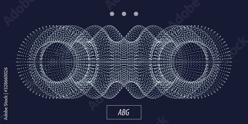 3d particle abstract object. Technology vector illustration