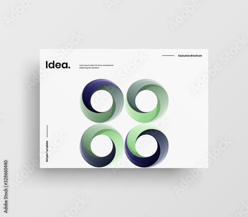 Creative business presentation vector A4 horizontal orientation front page mock up. Modern corporate report cover abstract geometric illustration design layout. Company identity brochure template.