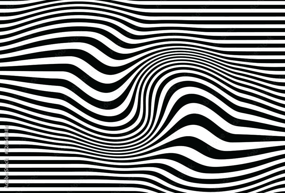 Monochrome vector background of wavy lines. For covers, business cards, banners, prints on clothes, wall decor, posters, sites, social networks, videos. Vector illustration