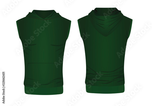 Green hoodie top tank. vector illustration