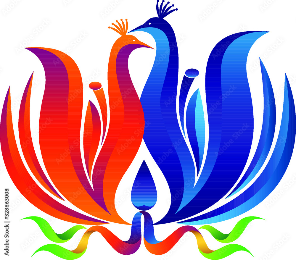 peacock yoga logo